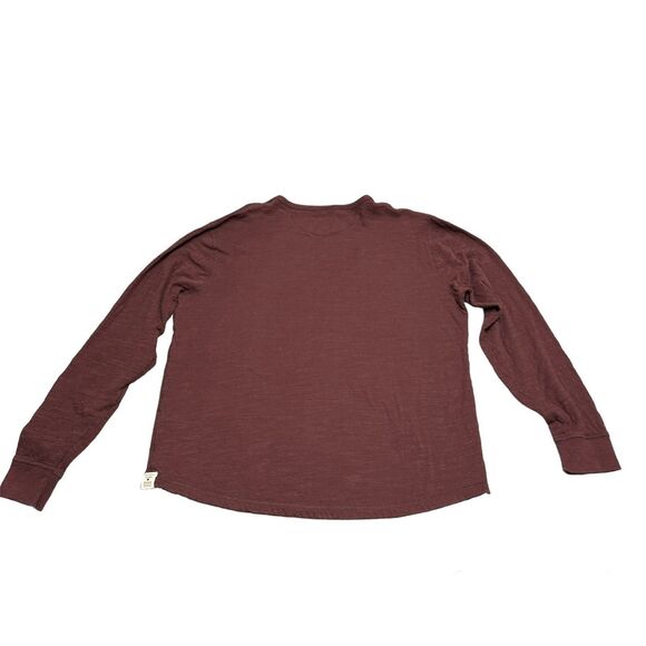 Lucky Brand Henley Long Sleeve Shirt Maroon Cotton Pull Over Men's Size Large - Picture 11 of 12